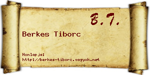 Berkes Tiborc névjegykártya